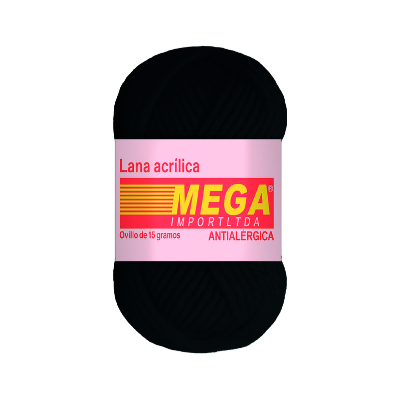 Lana Escolar Mega Negra 04 Paquete X 10 Ovillos X 15Gramos