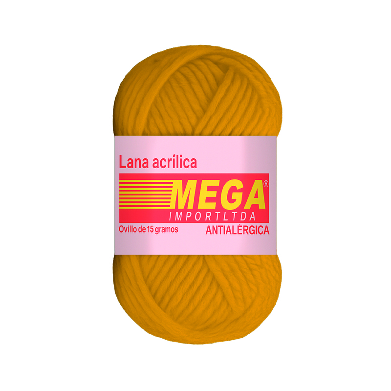 Lana Escolar Mega Amarillo Oscuro 53 Paquete X 10 Ovillos X 15Gramos