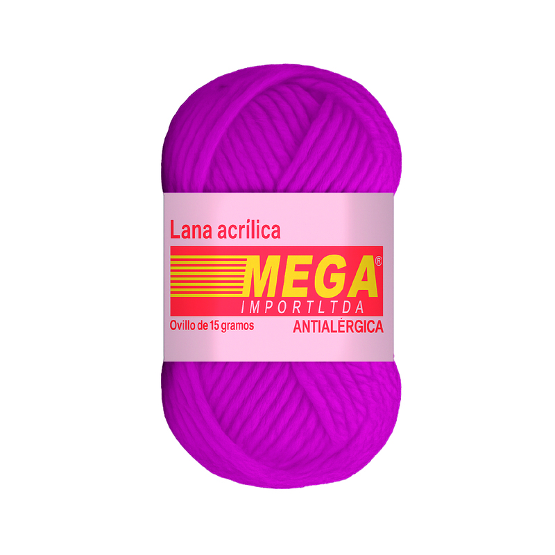Lana Escolar Mega Fucsia 12 Paquete X 10 Ovillos X 15Gramos