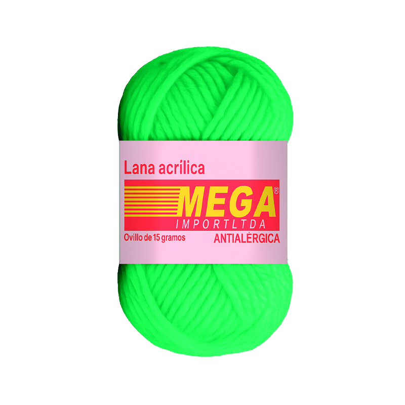 Lana Escolar Mega Verde Manzana 86 Paquete X 10 Ovillos X 15Gramos