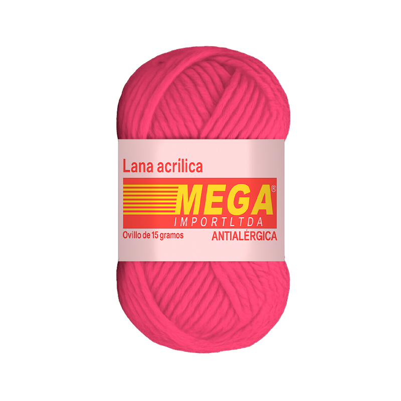 Lana Escolar Mega Fucsia Acido 3259 Paquete X 10 Ovillos X 15Gramos