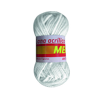 Lana Escolar Mega 01 Blanca Paquete X 10 Ovillos X 15 Gramos