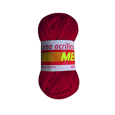 Lana Escolar Mega 03 Rojo Oscuro Paquete X 10 Ovillos X 15 Gramos