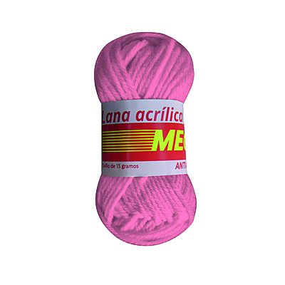 Lana Escolar Mega 41 Rosado Fuerte Paquete X 10 Ovillos X 15 Gramos
