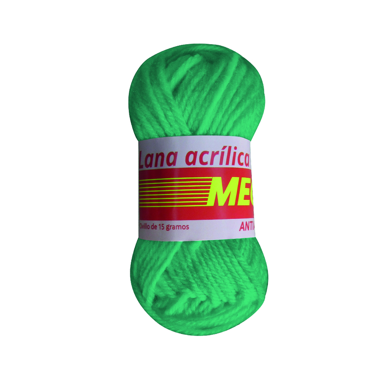 Lana Escolar Mega 86 Verde Manzana Paquete X 10 Ovillos X 15 Gramos