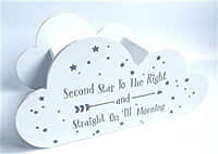 Large White Wooden Cloud Shaped Bookcase 60cm