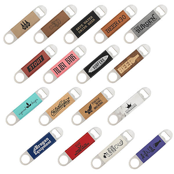 Stainless Steel Leatherette Bottle Openers