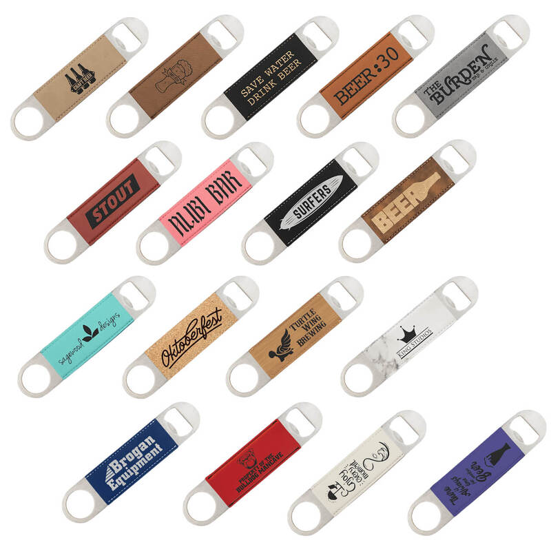 Stainless Steel Leatherette Bottle Openers