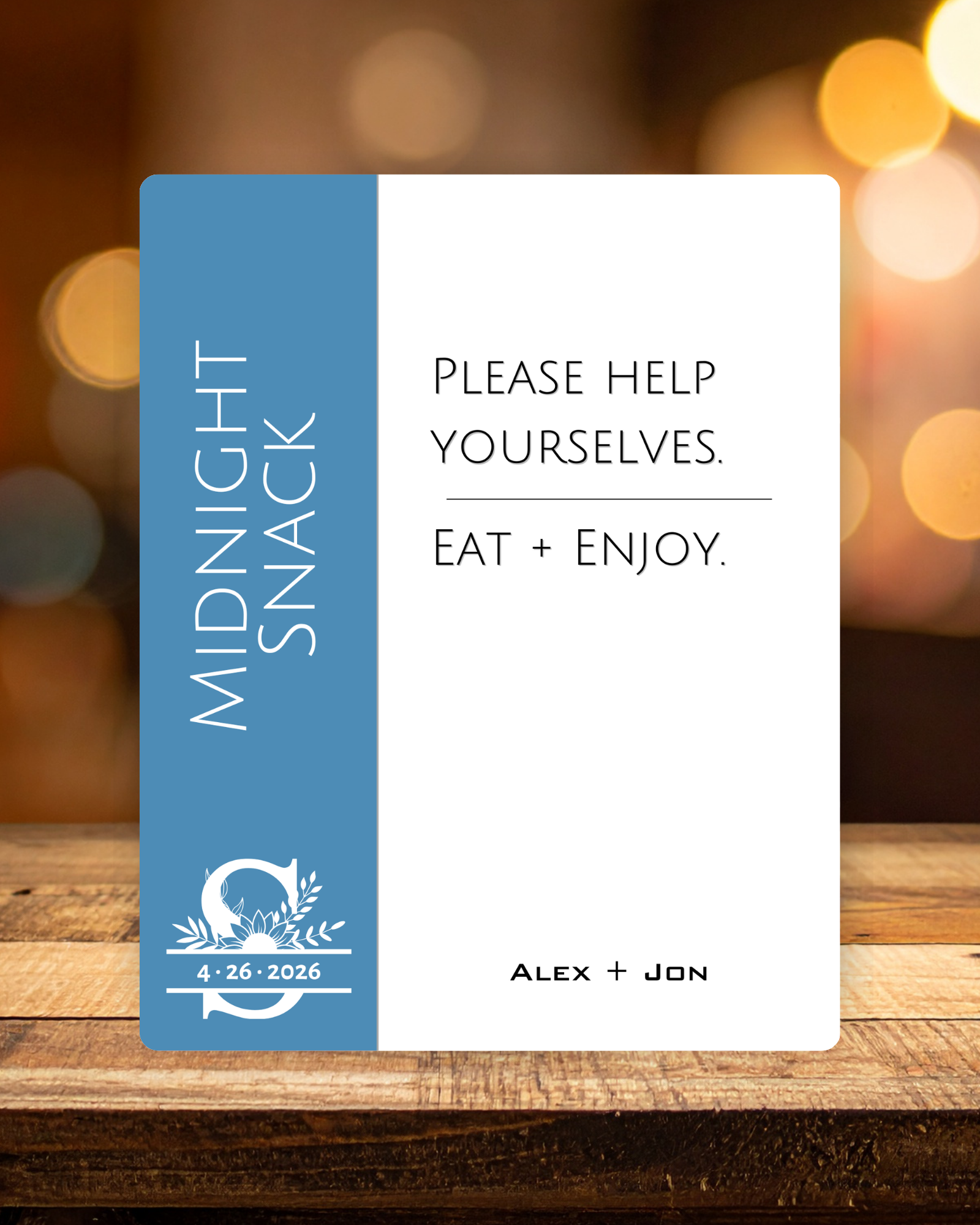 Knot Series Dining Easel Signs