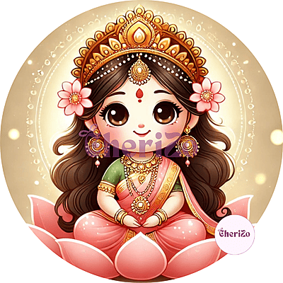 Laxmi-Ganesh Goddess Idols Set Stickers | Decorative Spiritual Stickers for DIY Arts & Crafts, Resin Stands, Car Dashboards, Pooja Rooms & Festive Decors