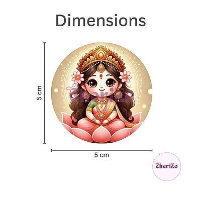 Laxmi-Ganesh Goddess Idols Set Stickers | Decorative Spiritual Stickers for DIY Arts & Crafts, Resin Stands, Car Dashboards, Pooja Rooms & Festive Decors