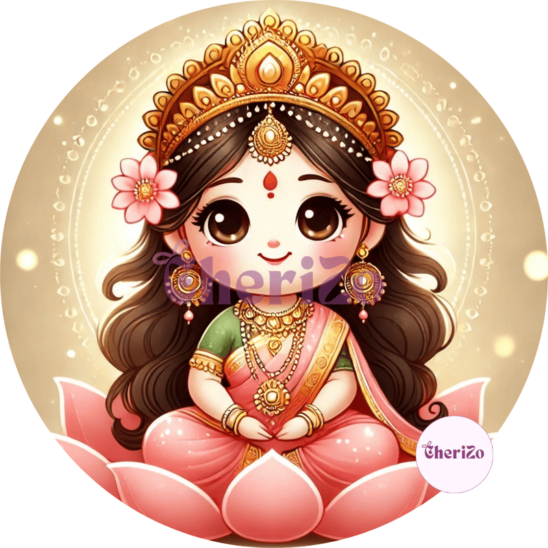 Laxmi-Ganesh Goddess Idols Set Stickers | Decorative Spiritual Stickers for DIY Arts & Crafts, Resin Stands, Car Dashboards, Pooja Rooms & Festive Decors