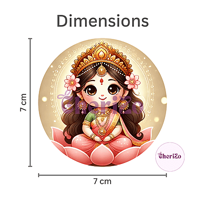 Laxmi-Ganesh Goddess Idols Set Stickers | Decorative Spiritual Stickers for DIY Arts & Crafts, Resin Stands, Car Dashboards, Pooja Rooms & Festive Decors