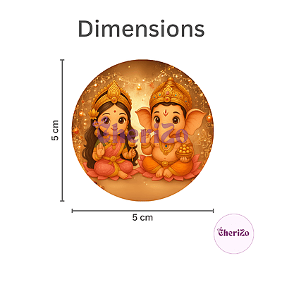 Laxmi-Ganesh Goddess Idols Stickers | Decorative Spiritual Stickers for DIY Arts & Crafts, Resin Stands, Dashboards, Pooja Rooms & Festive Decors