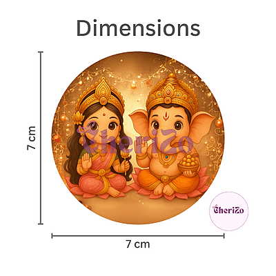 Laxmi-Ganesh Goddess Idols Stickers | Decorative Spiritual Stickers for DIY Arts & Crafts, Resin Stands, Dashboards, Pooja Rooms & Festive Decors