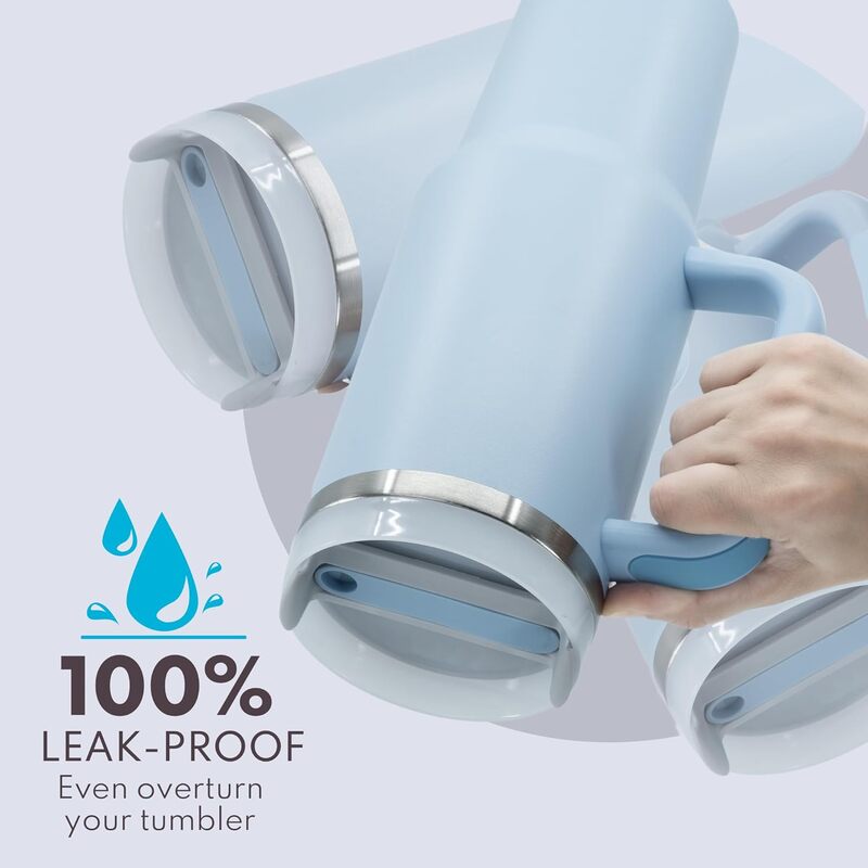 40 Oz Tumbler with Handle and Straw