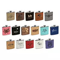 6 oz Leatherette Wrapped Flask