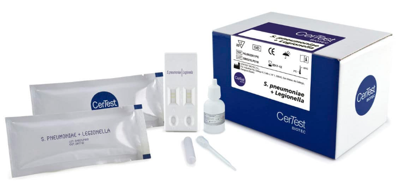 Prueba para detección de streptococcus pneumoniae y legionella combo en cassette - caja con 20 pruebas - Certest
