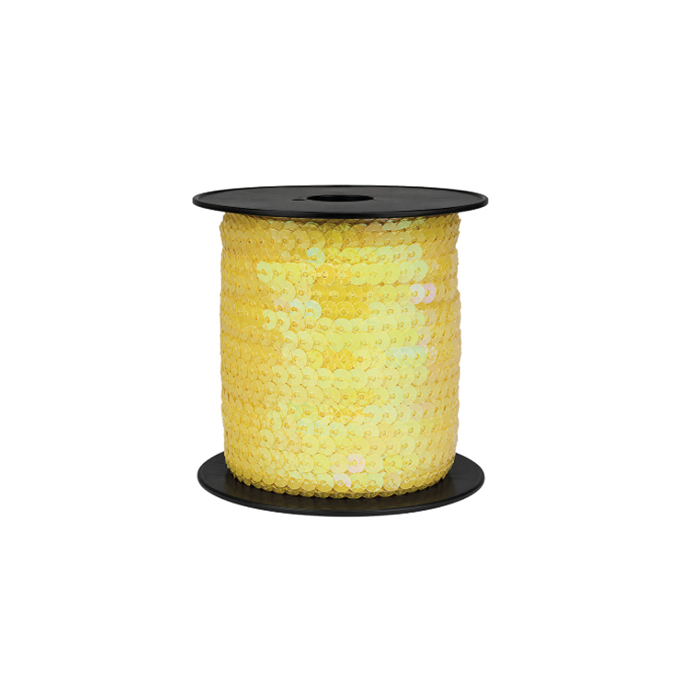 Lentejuela Lisa Amarillo irisado Rollo X 100 Yds