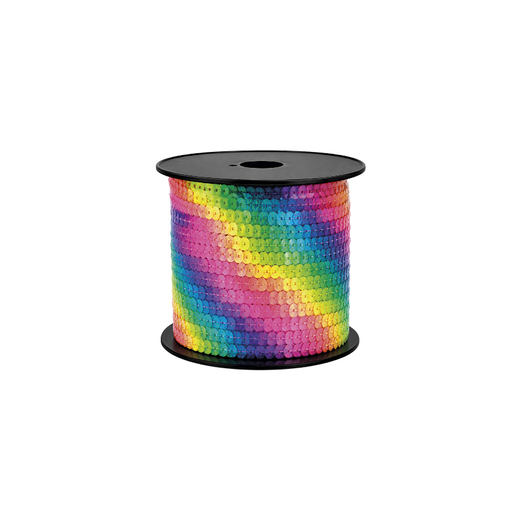 Lentejuela Lisa Multicolor Arcoíris irisado Rollo X 100 Yds