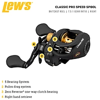 Lew's Classic Pro Speed Spool Baitcast Reel Lew's Classic Pro Speed Spool Baitcast Reel