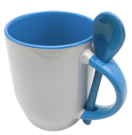 Mug Ceramic with Spoon, 350ml