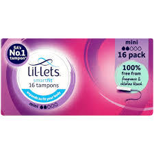 Lil-lets Non-Applicator Tampons Mini 16 Pack
