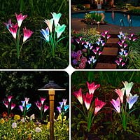 Lily Solar Flower Light - 7 Colour Changing Mode Lily Solar Flower Light - 7 Colour Changing Mode