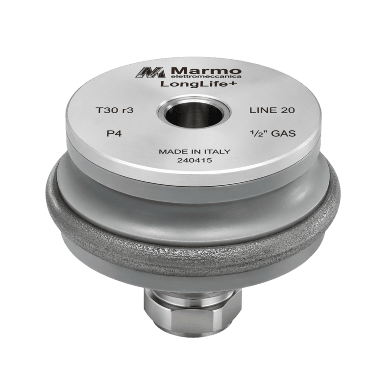 Marmo Elettromeccanica LongLife+ Profile Wheel - Line 20, P4 Rubber, T30/r3, 1/2" Fitting