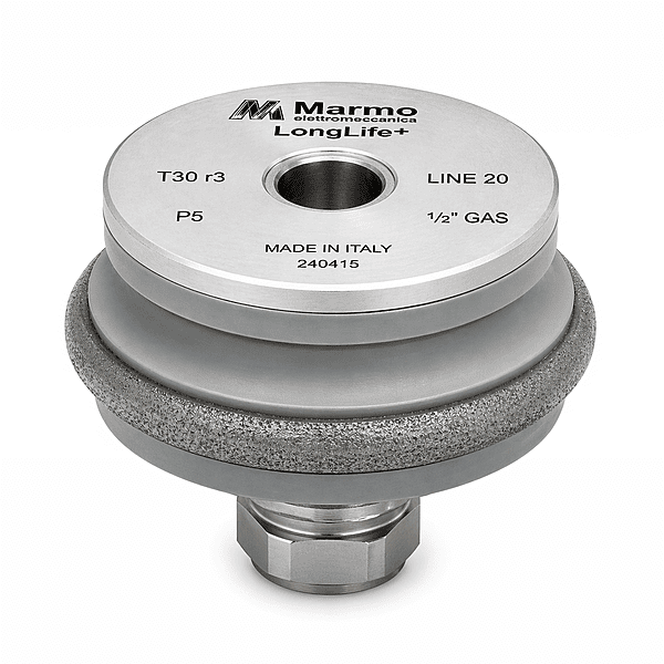 Marmo Elettromeccanica LongLife+ Profile Wheel - Line 20, P5 Rubber, T30/r3, 1/2" Fitting