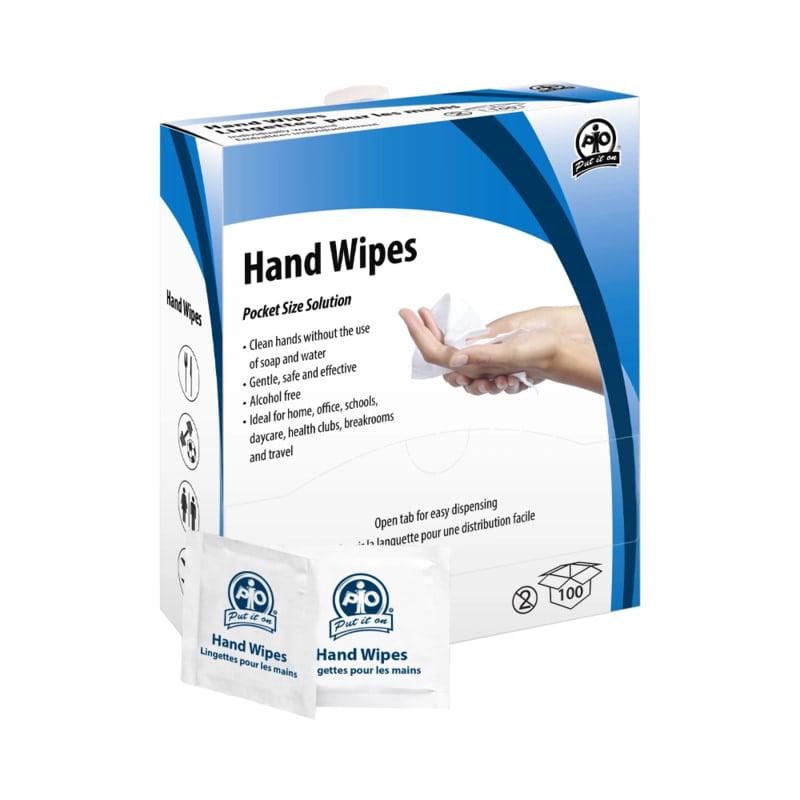 Lingettes de nettoyage des mains et de la peau - Boite de 100
