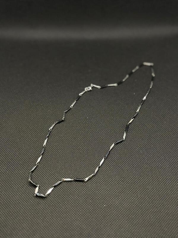 Linked Black-Silver Tone Chain for Men