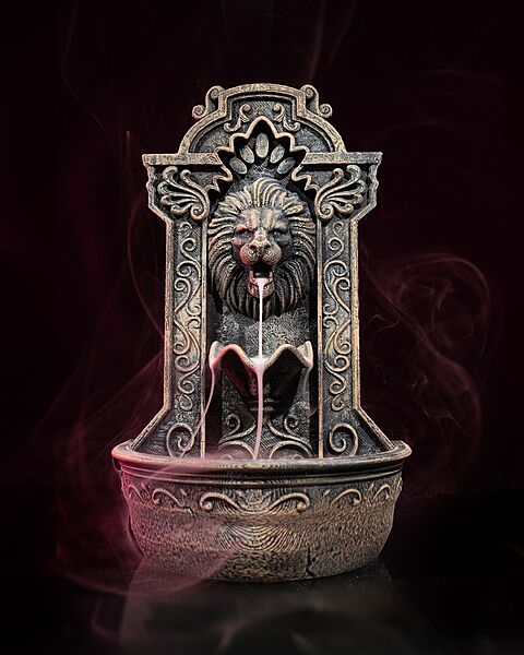 Lions Courage Fountain Backflow Burner