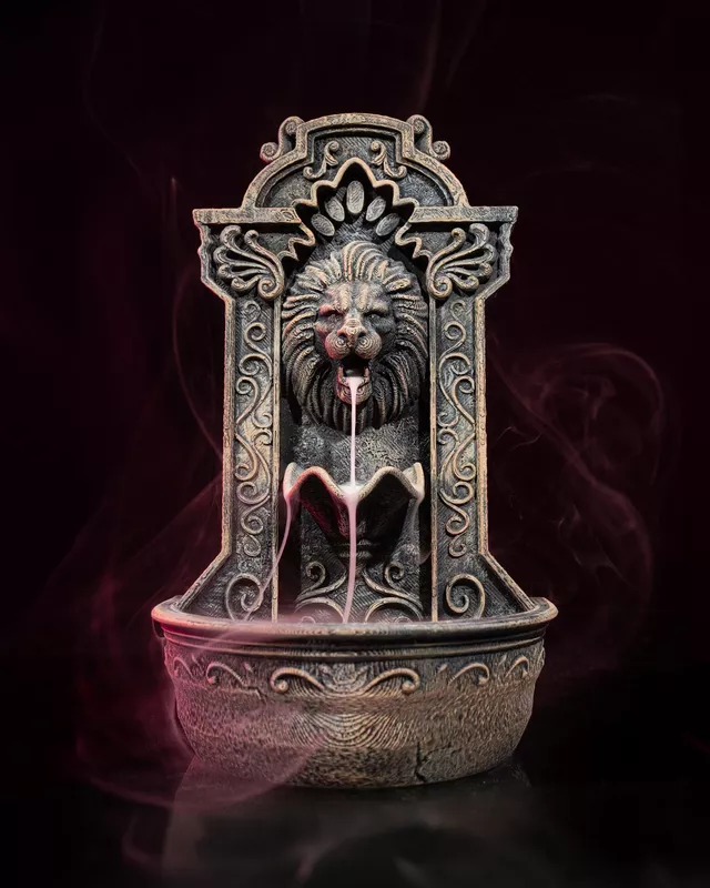 Lions Courage Fountain Backflow Burner