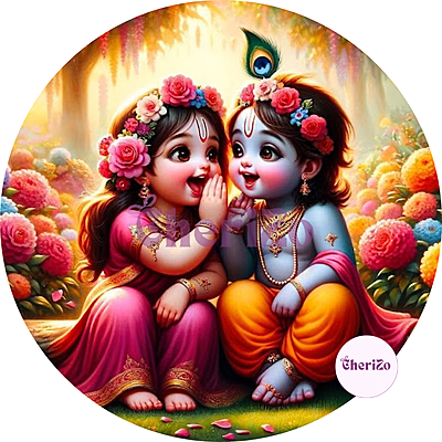 Little Cute Radhe-Krishna Decorative Stickers | Perfect for DIY Arts & Crafts, Resin Stands, Car Dashboards, Pooja Rooms & Festive Decorations