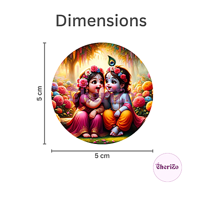 Little Cute Radhe-Krishna Decorative Stickers | Perfect for DIY Arts & Crafts, Resin Stands, Car Dashboards, Pooja Rooms & Festive Decorations