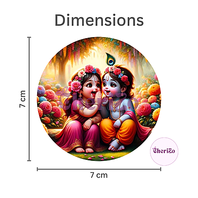 Little Cute Radhe-Krishna Decorative Stickers | Perfect for DIY Arts & Crafts, Resin Stands, Car Dashboards, Pooja Rooms & Festive Decorations