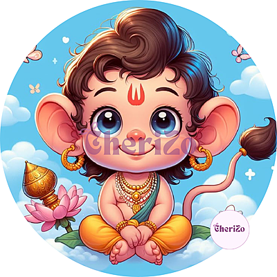 Little Hanuman Goddess Idol Stickers | Cute Divine Stickers for DIY Arts & Crafts, Resin Stands, Dashboards, Pooja Rooms, Wall Hangings & Festive Decors