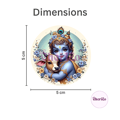 Little Krishna Love for Gwala Decorative Stickers | Perfect for DIY Arts & Crafts, Resin Stands, Car Dashboards, Pooja Rooms & Festive Decorations