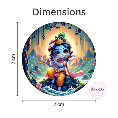 Little Krishna Playing Flute Decorative Stickers | Perfect for DIY Arts & Crafts, Resin Stands, Car Dashboards, Pooja Rooms & Festive Decorations