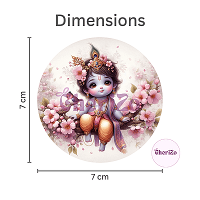 Little Krishna Sitting on Tree Decorative Stickers | Perfect for DIY Arts & Crafts, Resin Stands, Car Dashboards, Pooja Rooms & Festive Decorations