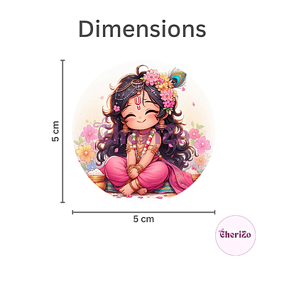 Little Radhe Goddess Idol Stickers | Cute Divine Stickers for DIY Arts & Crafts, Resin Stands, Dashboards, Pooja Rooms, Wall Hangings & Festive Decors