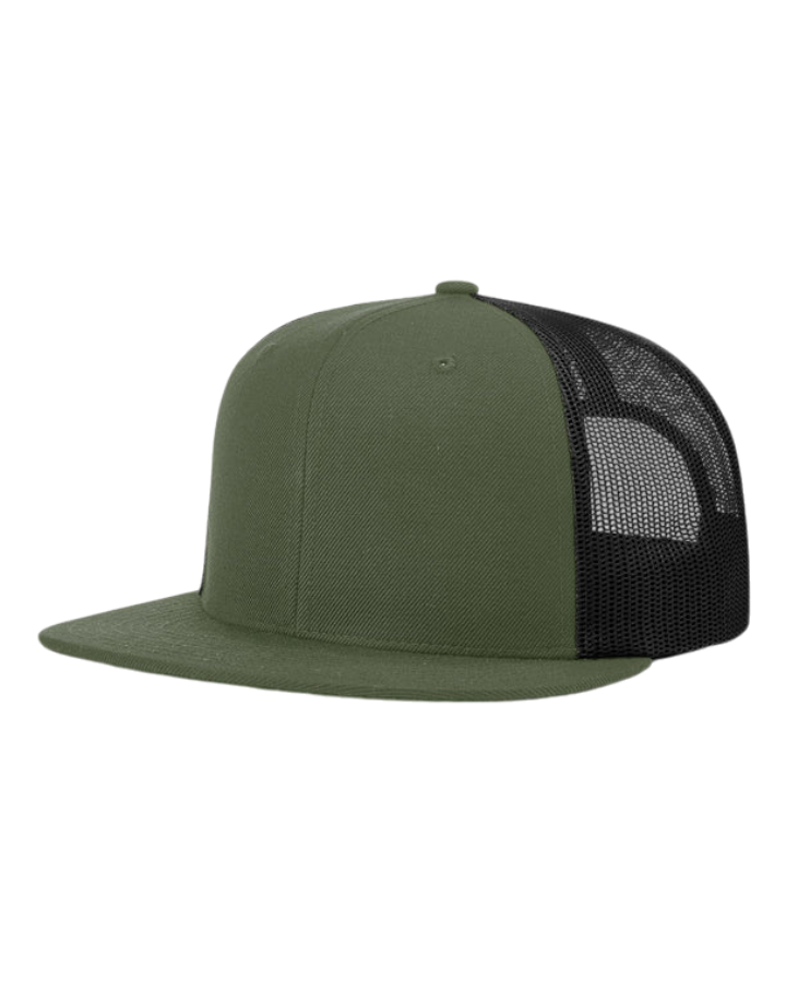 Richardson 511 Wool Blend Flatbill Trucker Hat Loden/Black Richardson 511 Wool Blend Flatbill Trucker Hat Loden/Black
