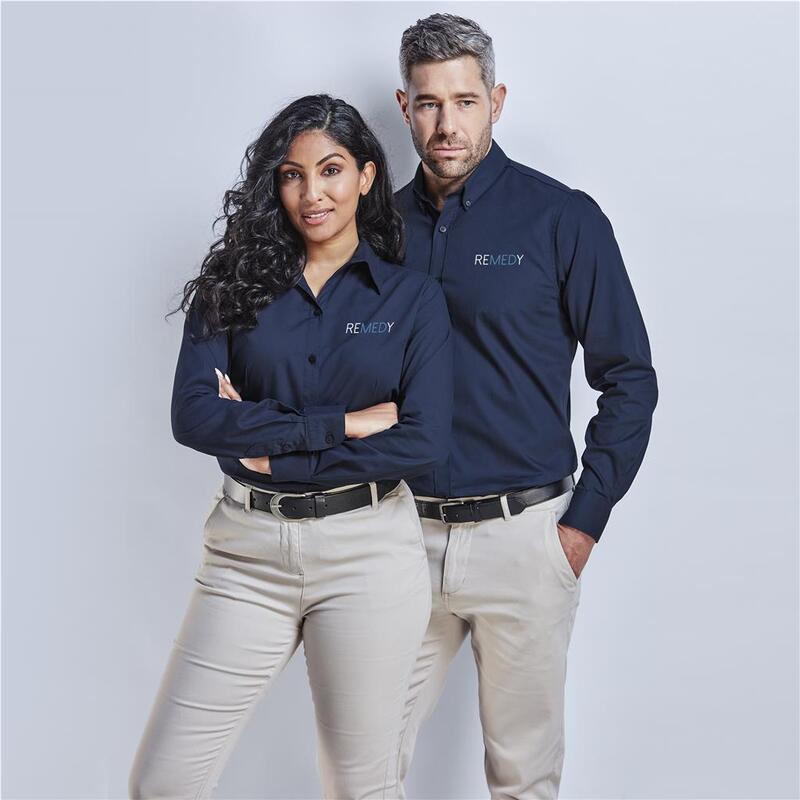 Moderna Long Sleeve Brushed Cotton Twill  Shirt