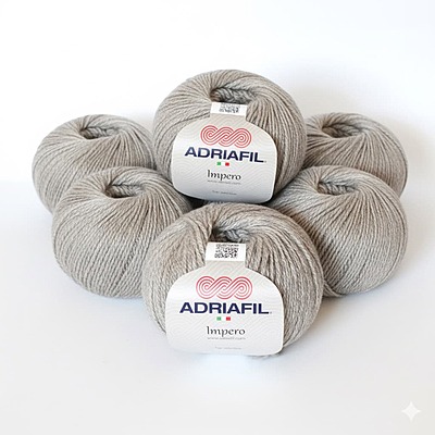 Lotto 6 gomitoli di pregiato filato in lana Adriafil Impero colore baige