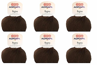 Lotto 6 gomitoli Adriafil Regina pura lana 300 gr marrone