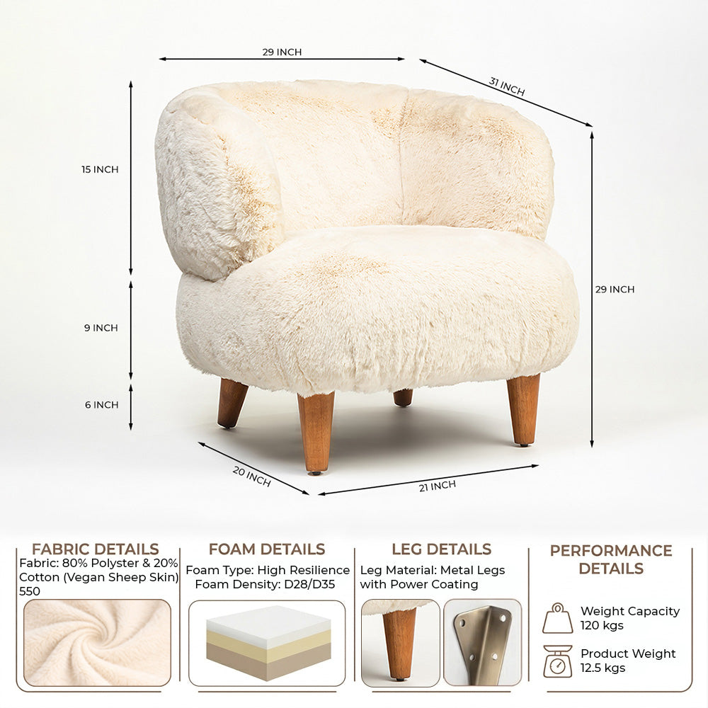 Sherpa Lounge Chair Cream