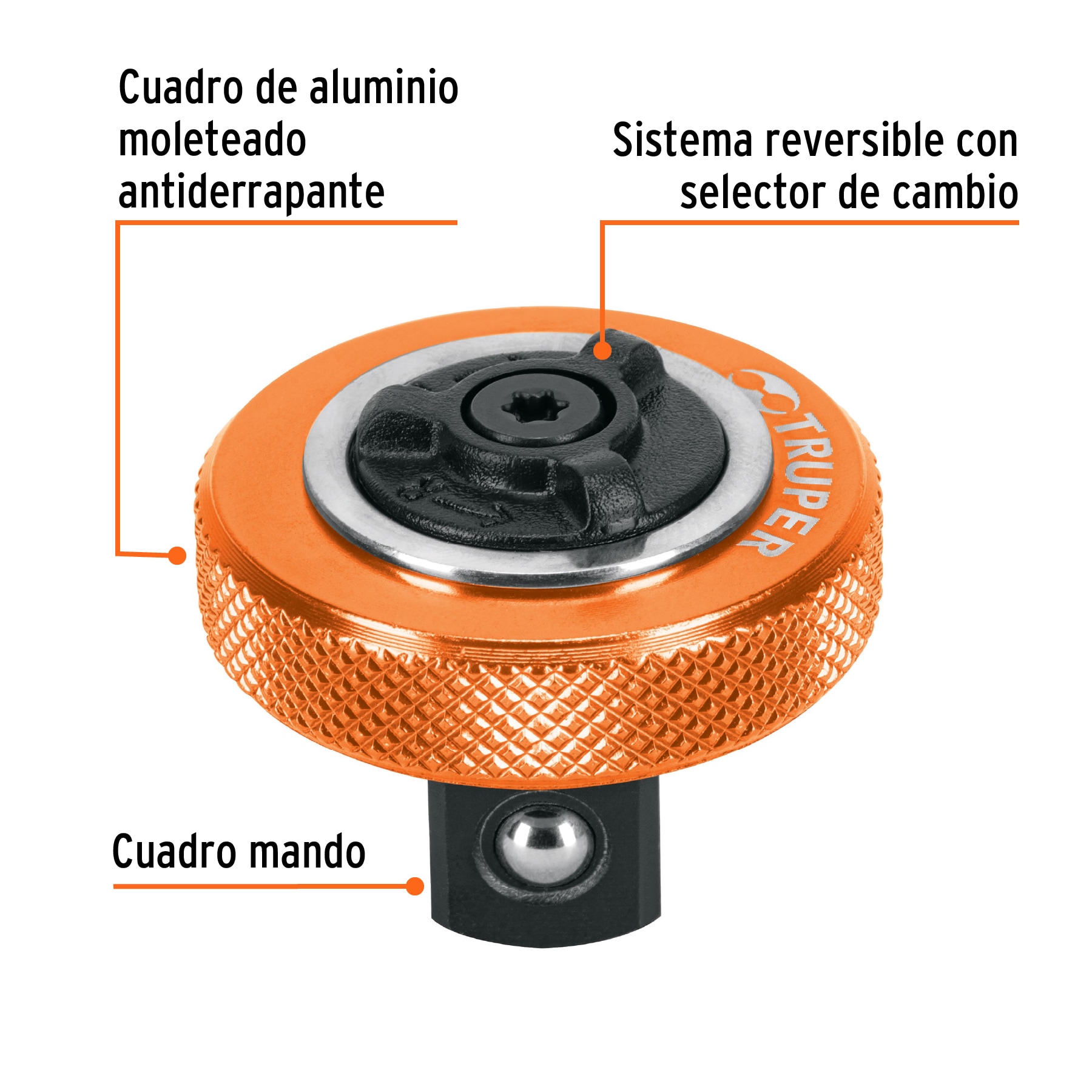 Matraca cuadro 3/8' liberación rápida cabeza de pera, Pretul - M-3852PB / 21161