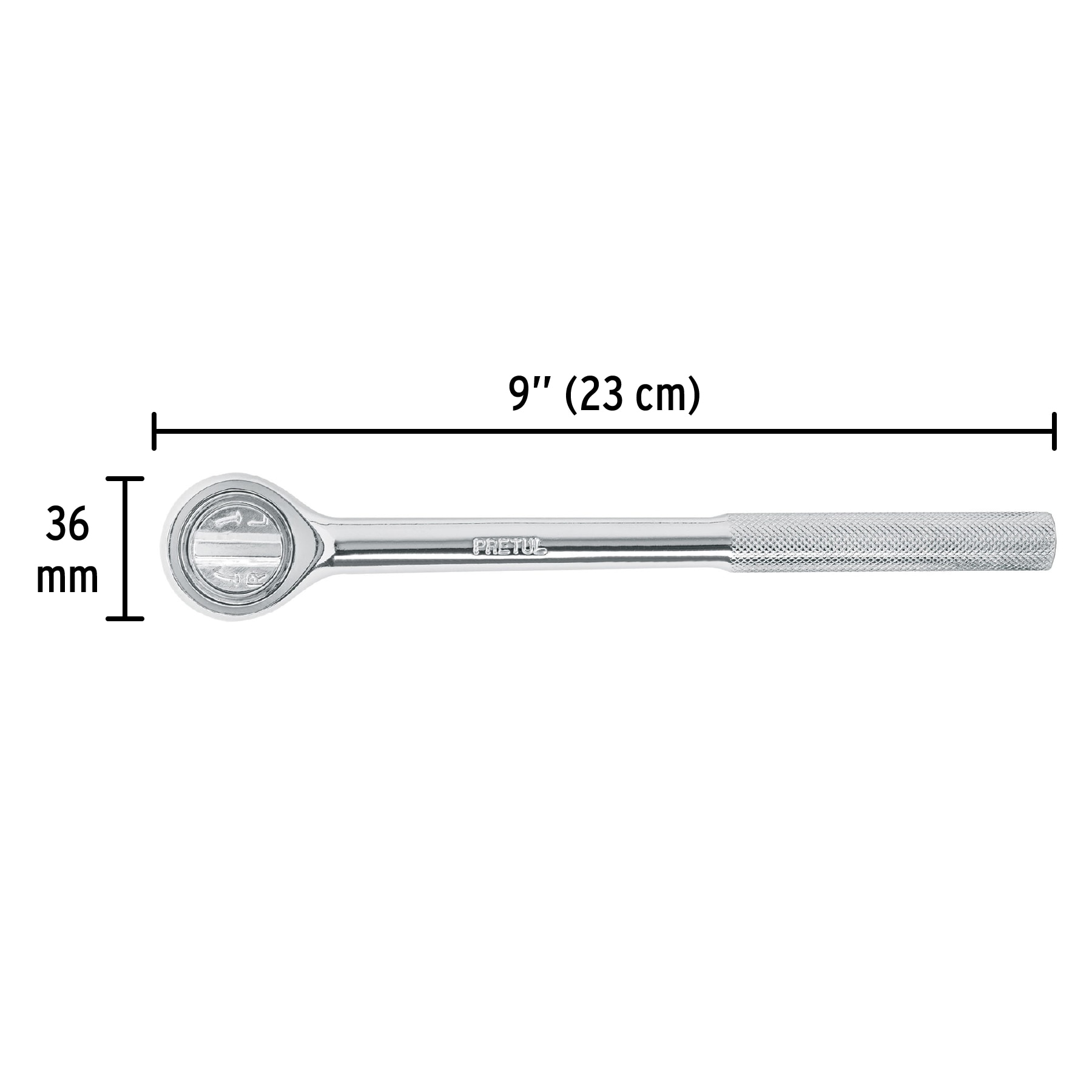 Matraca cuadro 1/2' cabeza redonda, Pretul - M-1252P / 21150