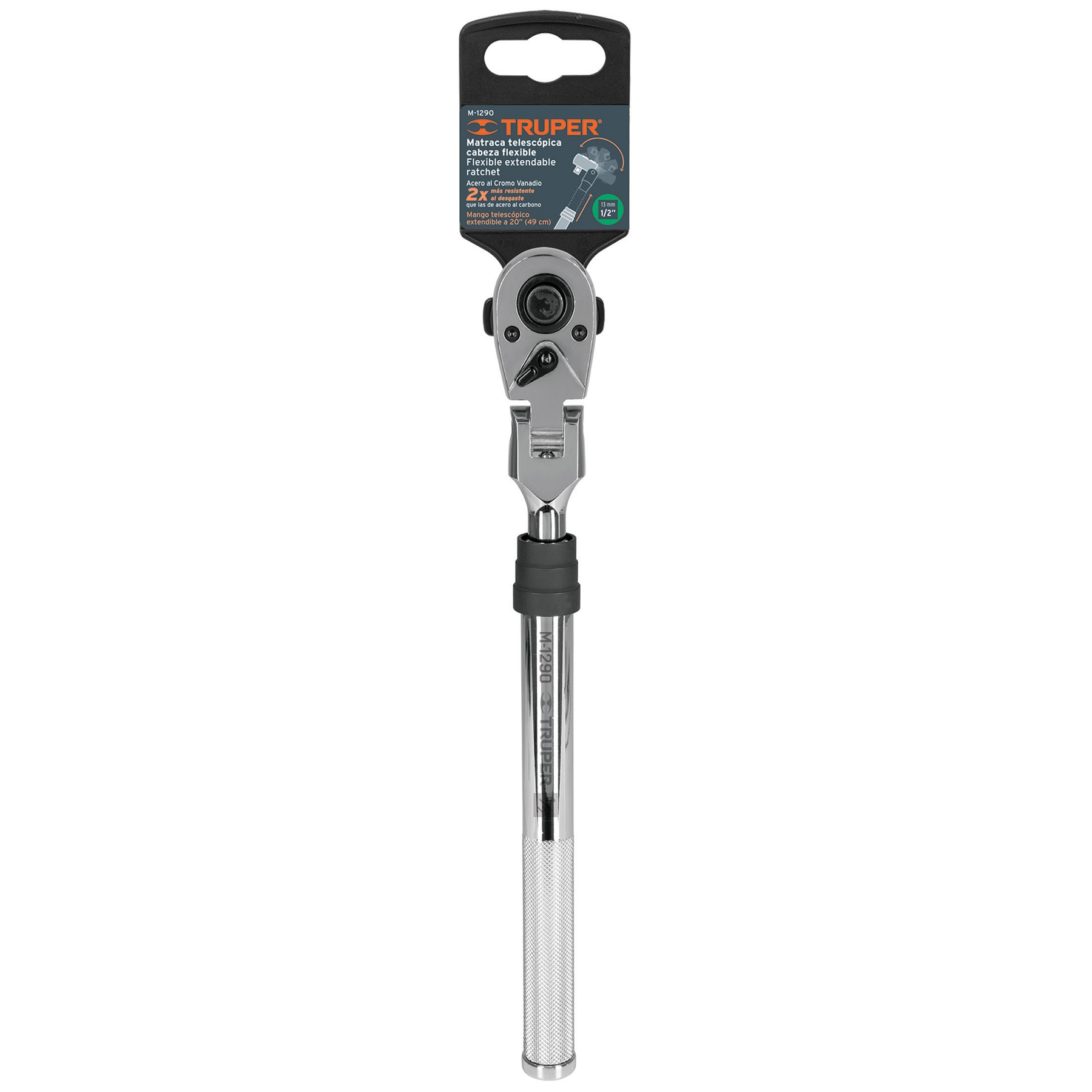 Matraca telescópica cuadro 1/2' cabeza articulada - M-1290 / 13220
